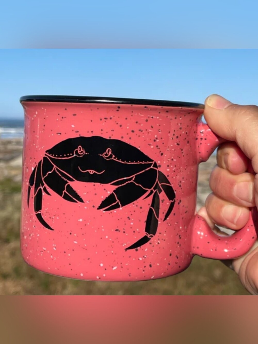 Salty Raven Crabby Campfire Mug. 15oz KAZ SPARKS heavyweight With Comfy Handle